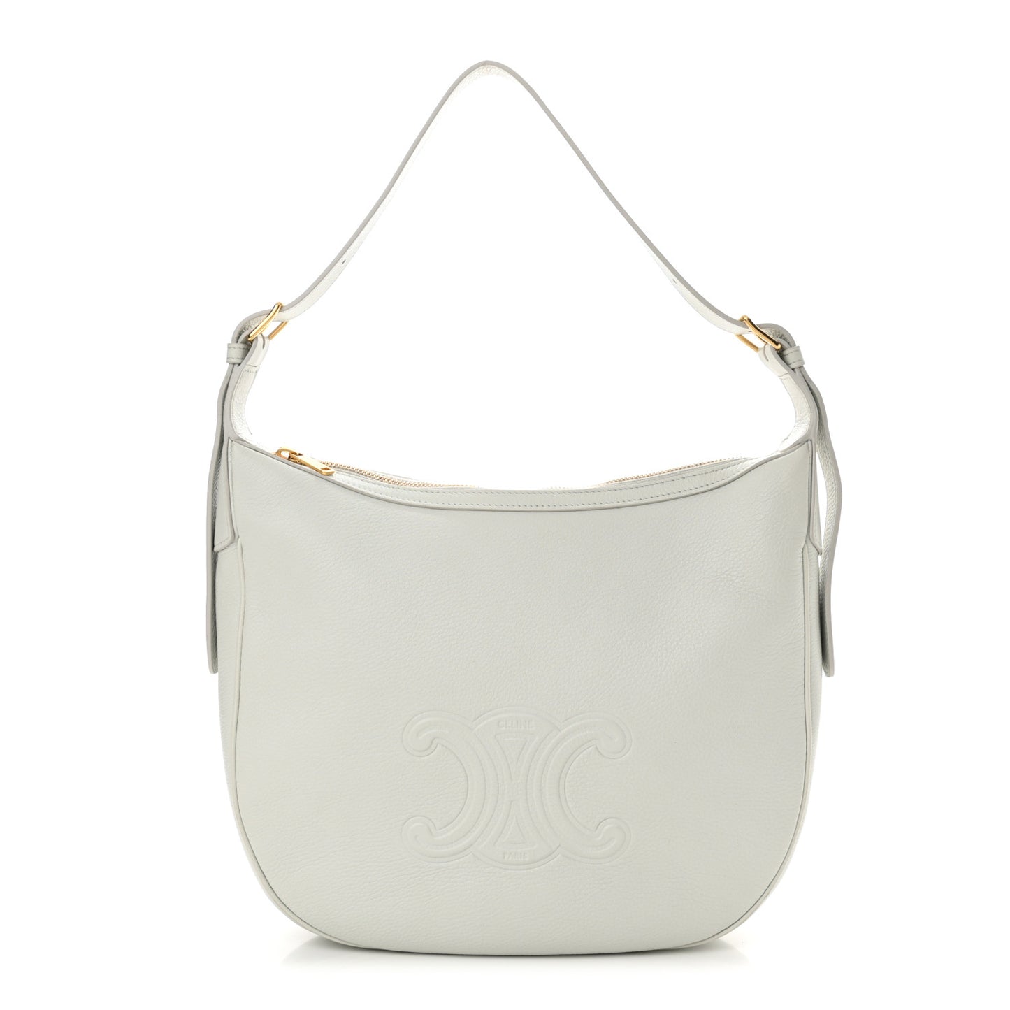 Supple Calfskin Cuir Triomphe Heloise Shoulder Bag Light Stone