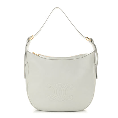 Celine Supple Calfskin Cuir Triomphe Heloise Shoulder Bag Light Stone 1 of 10