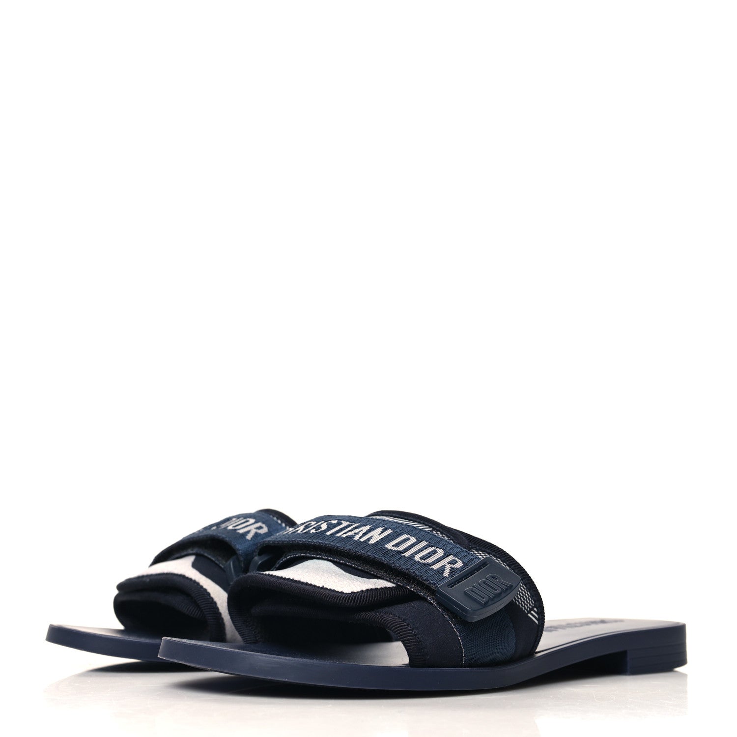 Christian Dior Technical Stretch Fabric Camouflage Dio(r)evolution Slide Sandals 37 Deep Blue 4 of 9