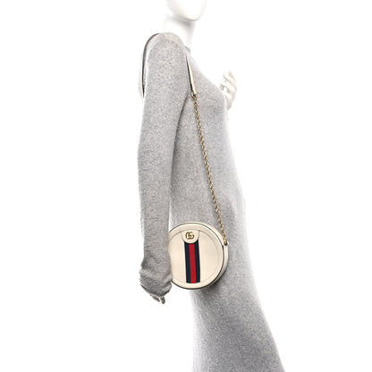 Gucci Textured Calfskin Web Mini Ophidia Round Shoulder Bag Mystic White 2 of 10