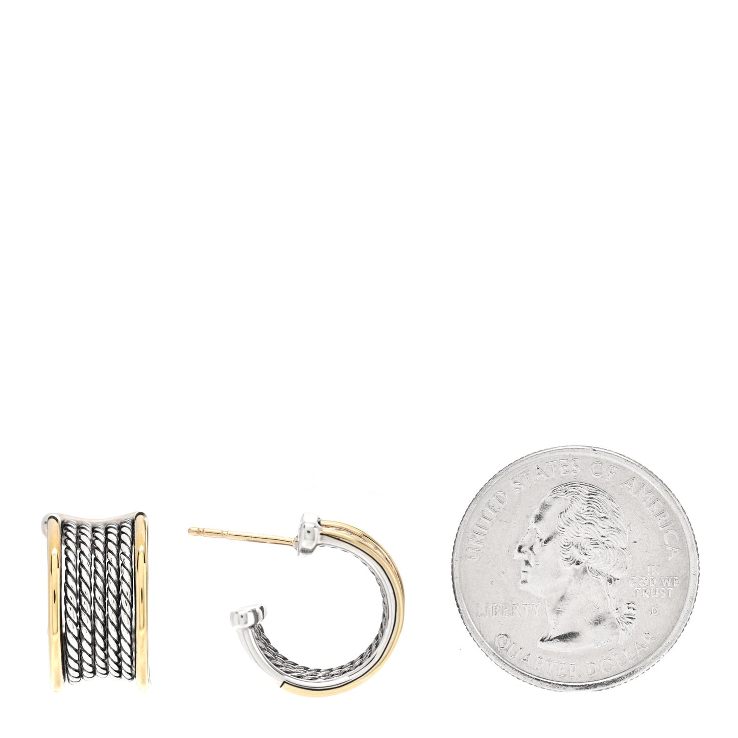 Sterling Silver 18K Yellow Gold Origami Earrings
