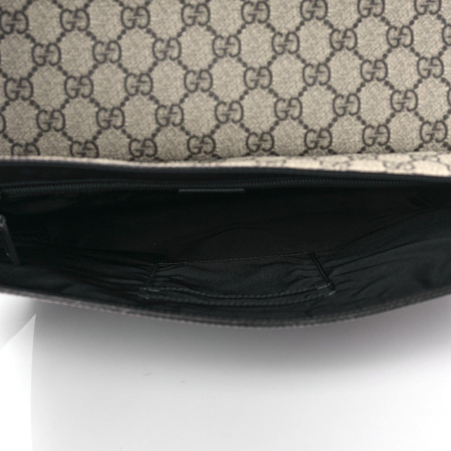 Gucci GG Supreme Monogram Web Flap Messenger Bag Black 5 of 9