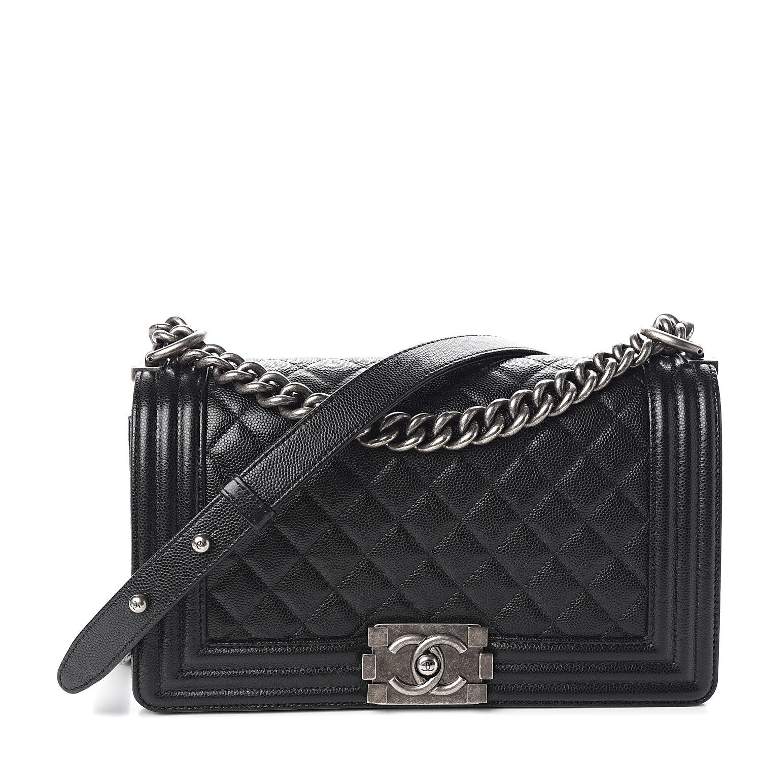 Chanel Caviar Quilted Medium Boy Flap Black 1 of 12