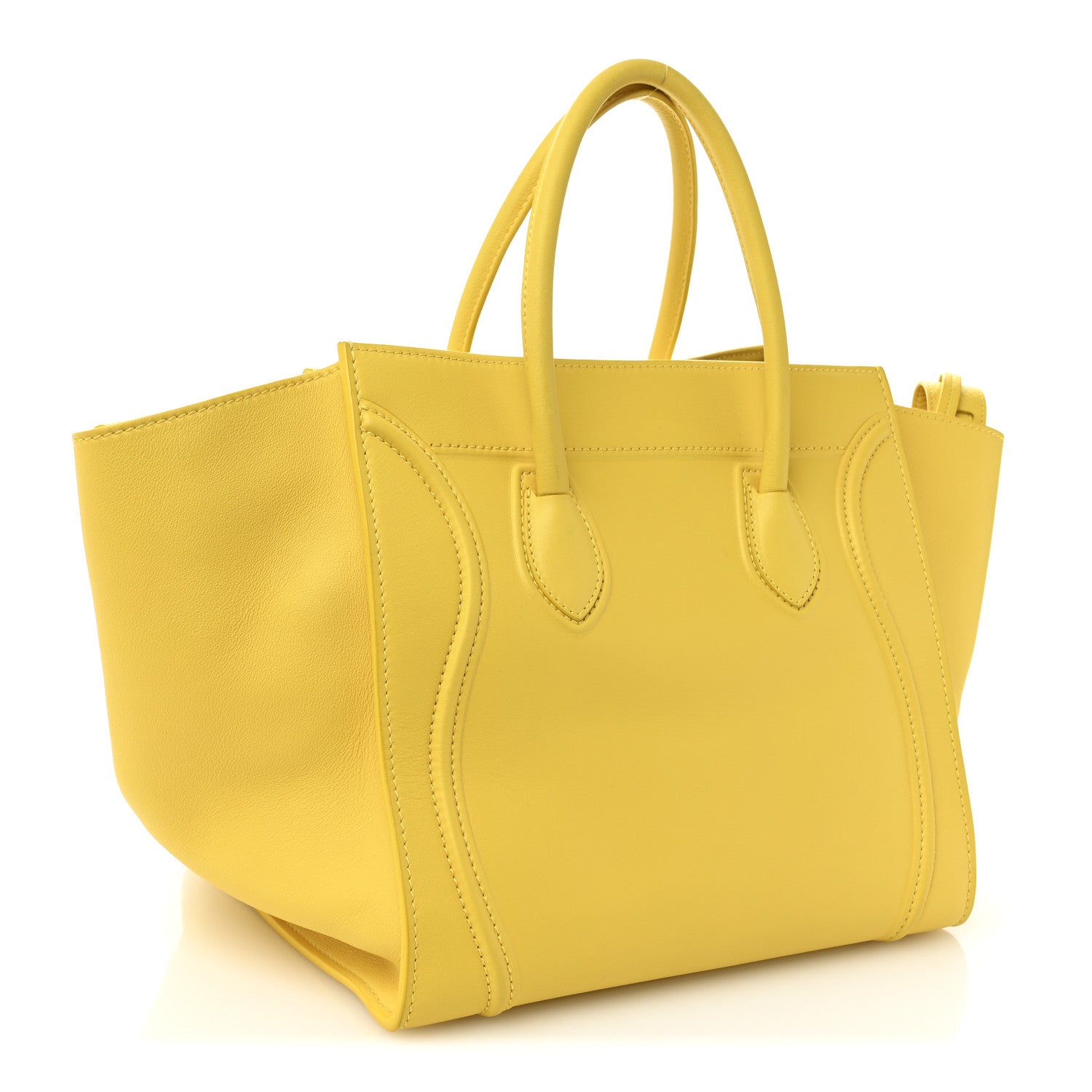 Celine Supple Calfskin Medium Phantom Luggage Sun Yellow 3 of 10