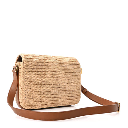 Saint Laurent Raffia Calfskin Monogram Medium Niki Chain Satchel Naturale Brick 3 of 9