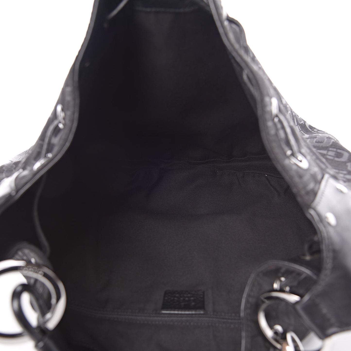 Horsebit Print Hobo Black