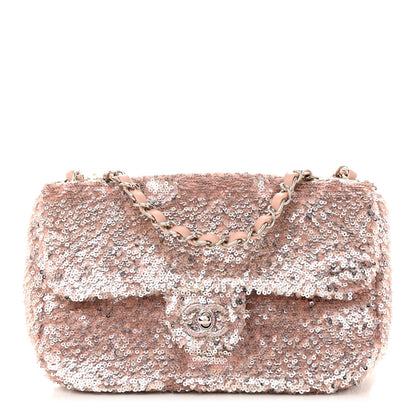 Chanel Sequin Mini Flap Light Pink Silver 1 of 11