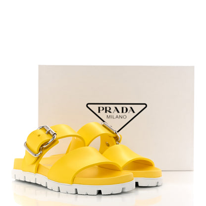 Prada EVA Rubber Double Strap 20mm Fussbett Sandals 37 Sole 9 of 9