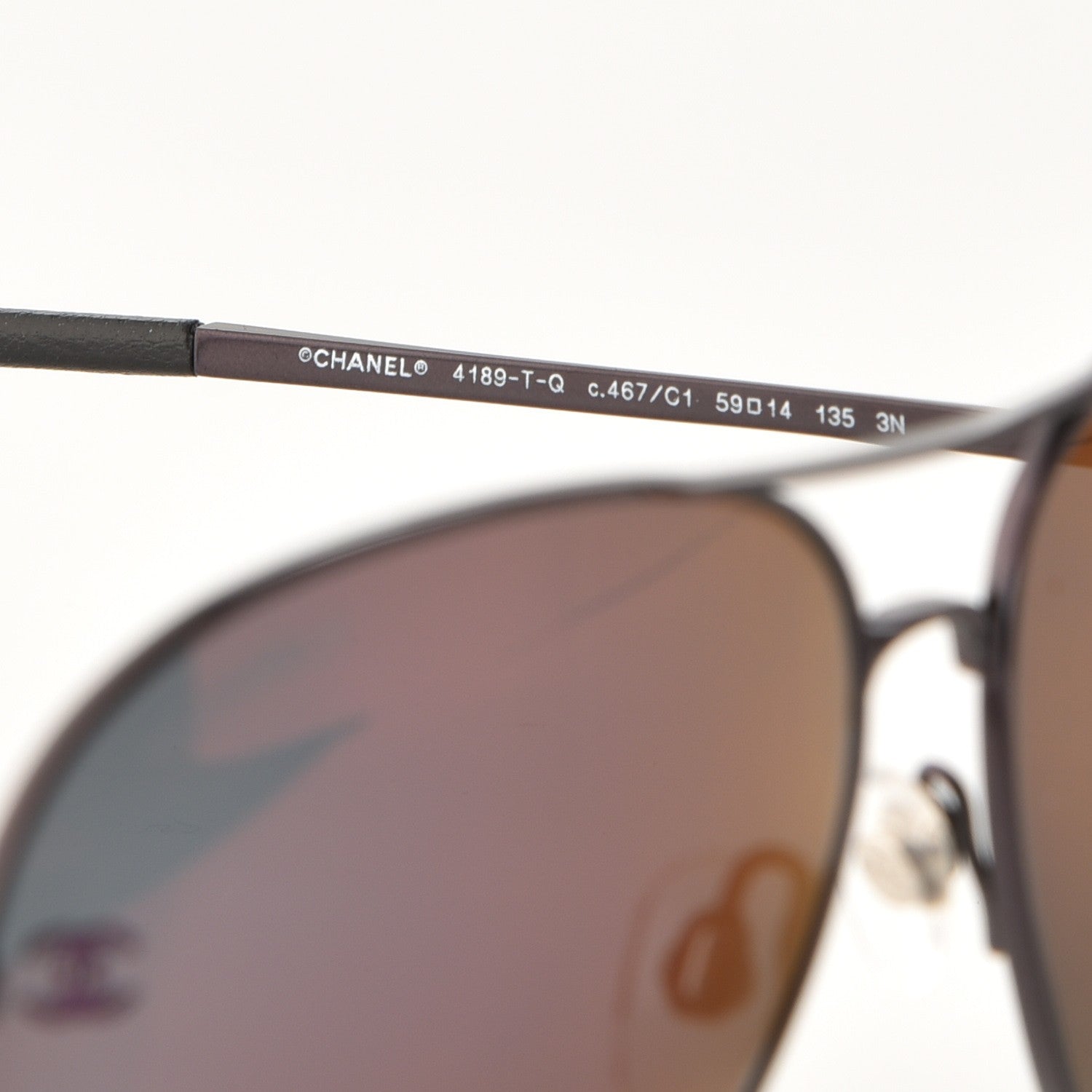Chanel Aviator CC Sunglasses 4189-T-Q Black 6 of 8