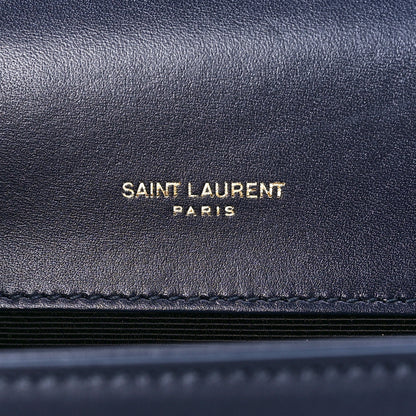 Saint Laurent Calfskin Small Monogram Kate Satchel Deep Marine 6 of 11