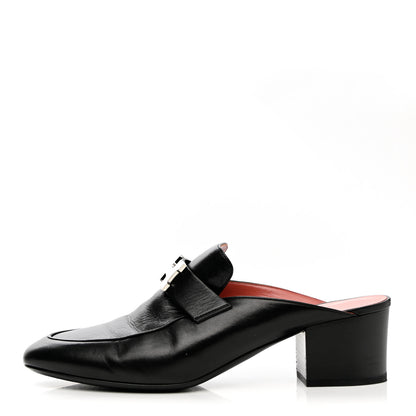 Hermes Goatskin Paradis Mules 39 Black 1 of 14