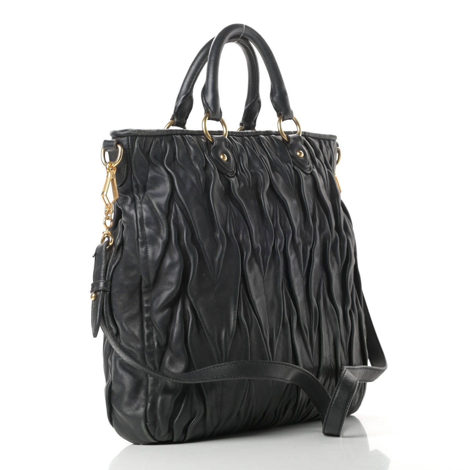 Miu Miu Nappa Matelasse Tote Black 3 of 23