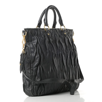 Miu Miu Nappa Matelasse Tote Black 3 of 23