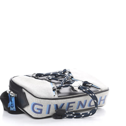 Givenchy Calfskin Canvas Logo Bond Bum Bag Black Turquoise 3 of 8