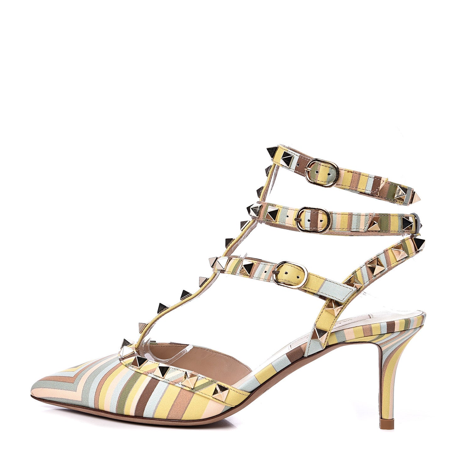 Nappa Native Couture 1975 Rockstud Ankle Strap Low Heel Pumps 36 Multicolor