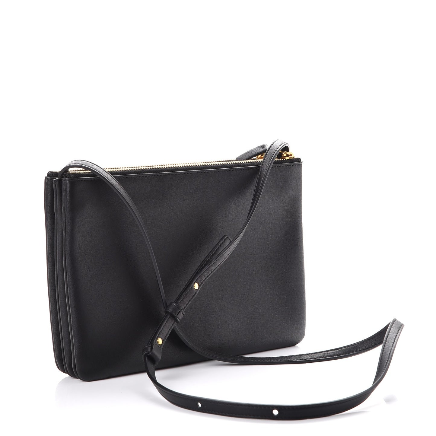 Lambskin Large Trio Crossbody Bag Black
