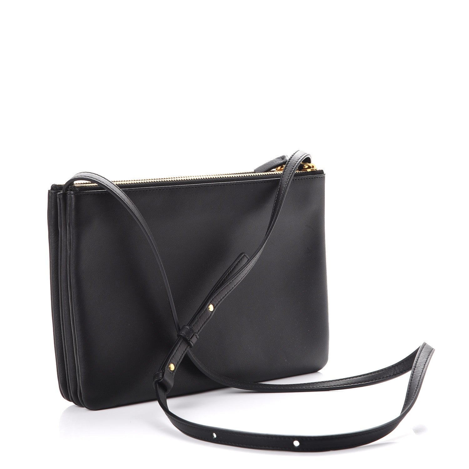 Celine Lambskin Large Trio Crossbody Bag Black 3 of 9