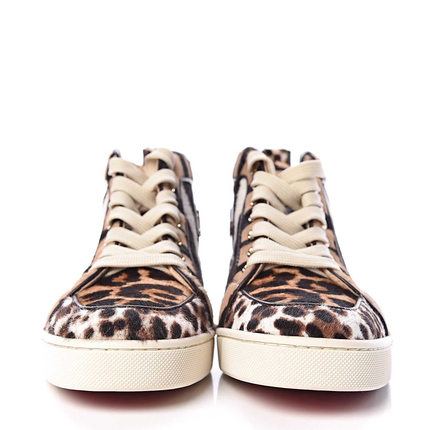 Christian Louboutin Pony Hair Animal Print Womens Rantus Orlato Flat Sneakers 38 Brown 2 of 8