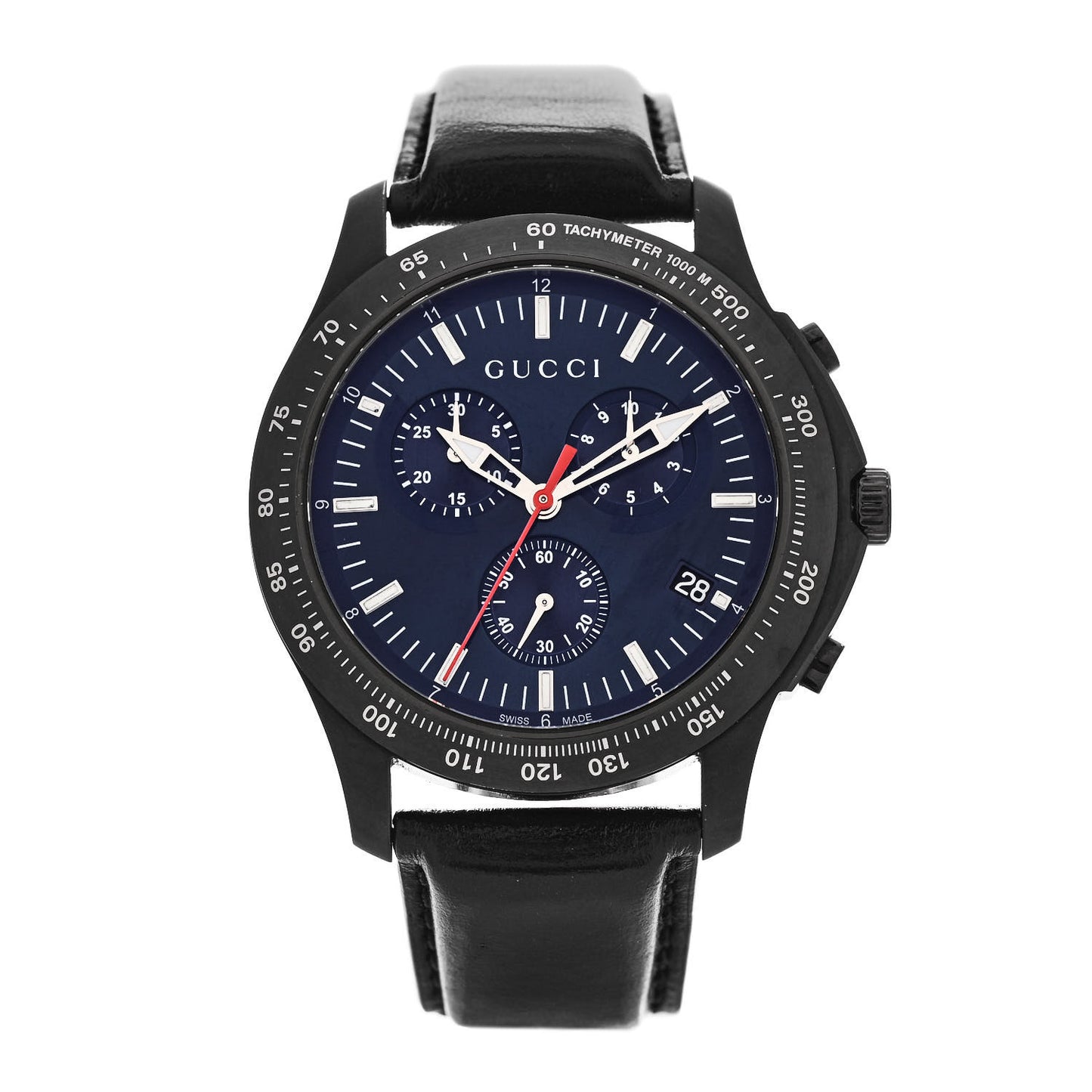 PVD Stainless Steel Calfskin 44mm G-Timeless Chronograph Quartz Watch Blue