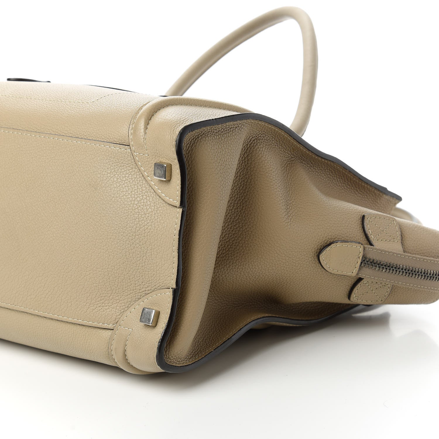 Celine Drummed Calfskin Shoulder Luggage Dune 7 of 9