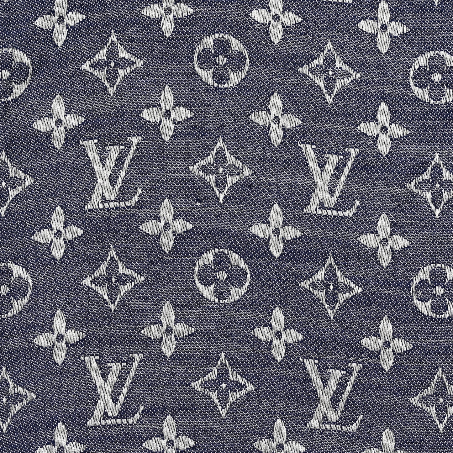 Silk Wool Monogram Denim Shawl Blue