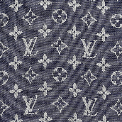 Louis Vuitton Silk Wool Monogram Denim Shawl Blue 5 of 5