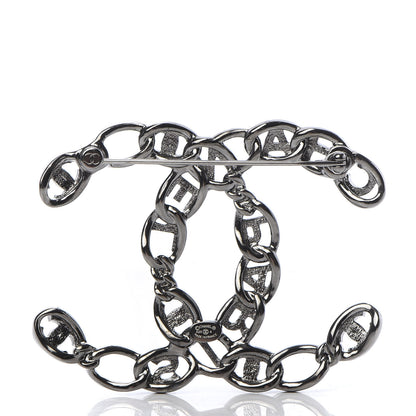 Chanel Ruthenium Crystal CC Brooch 3 of 5