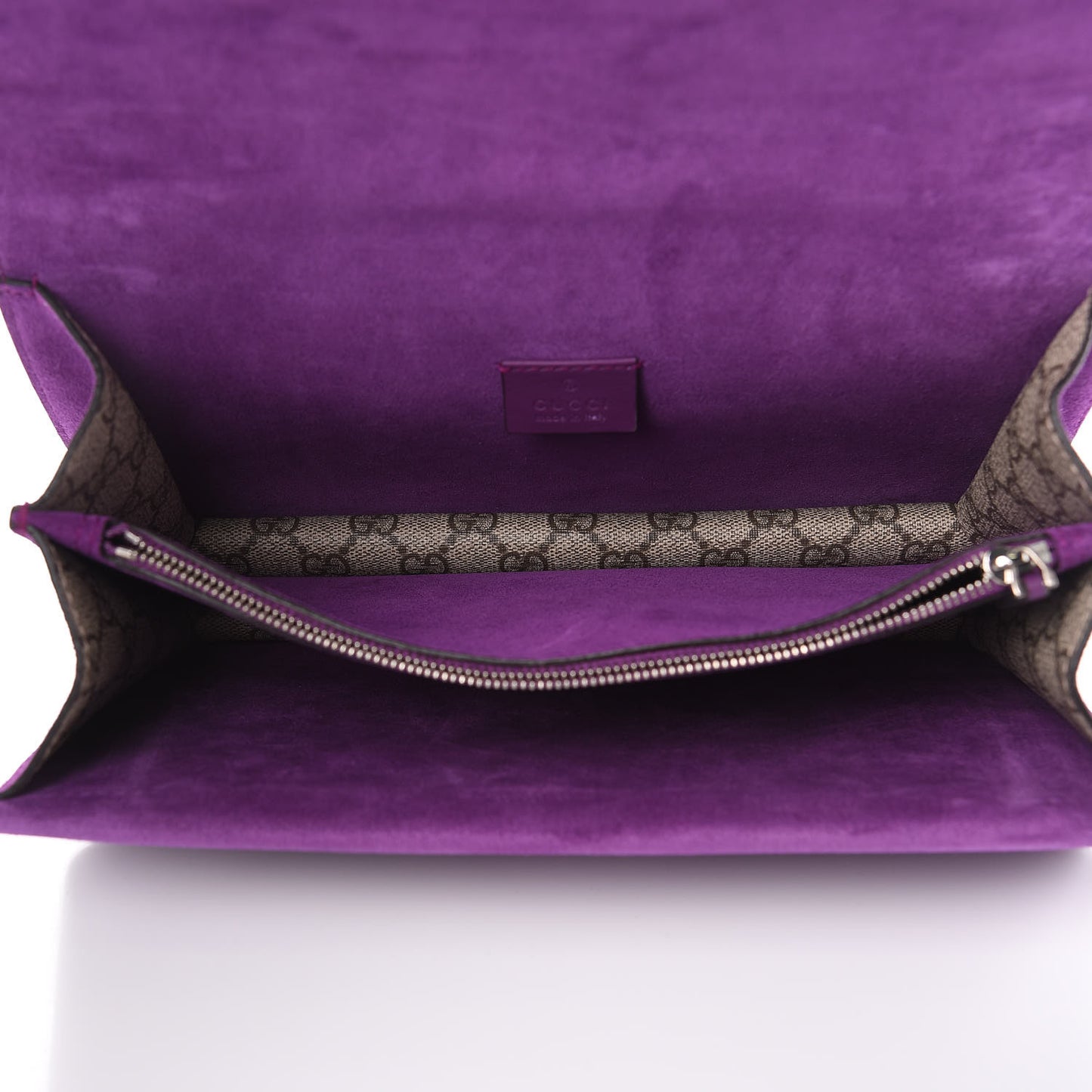GG Supreme Monogram Embroidered Small Dionysus Shoulder Bag Purple