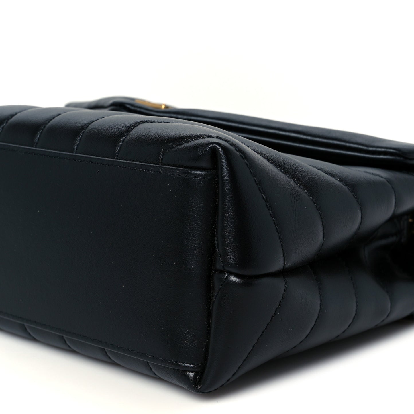 Calfskin Y Quilted Monogram Small Loulou Chain Satchel Black
