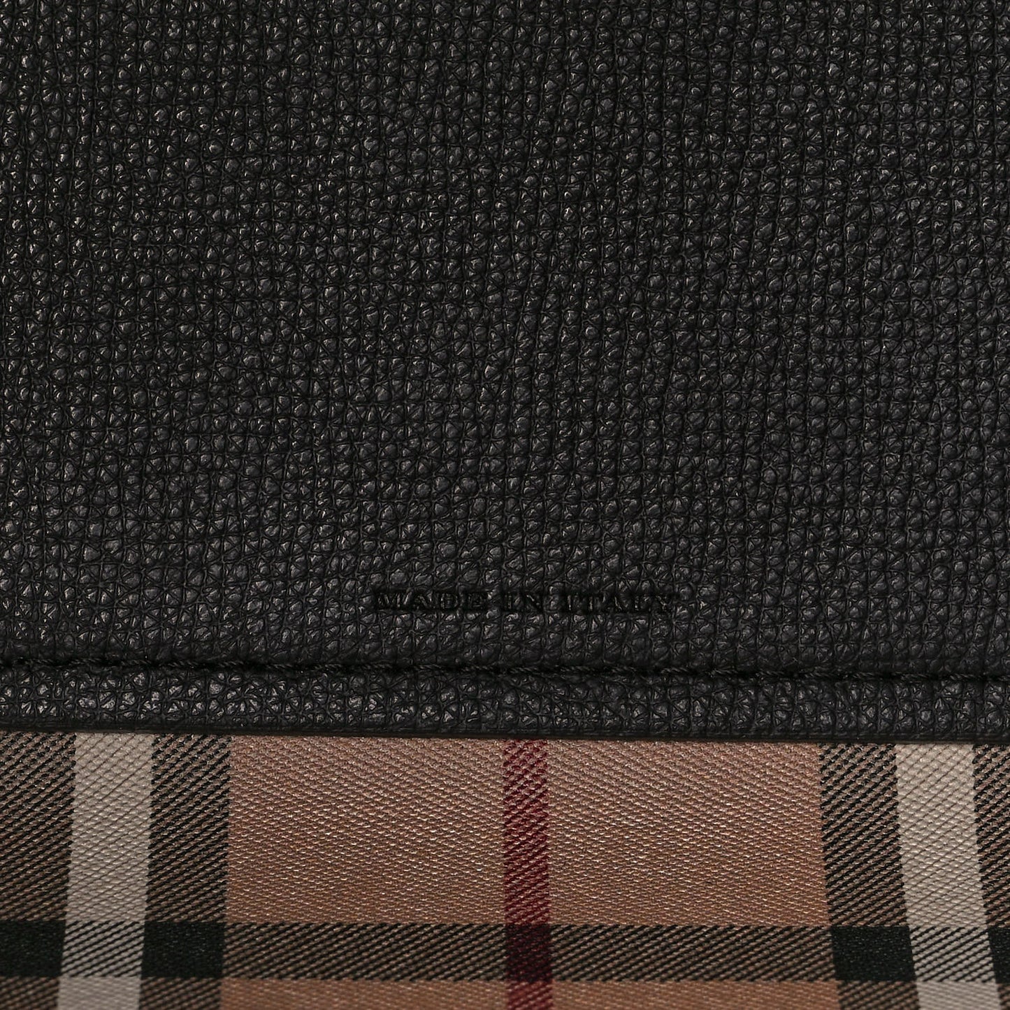 Grainy Calfskin Haymarket Colours Check Medium Zip Tote Black