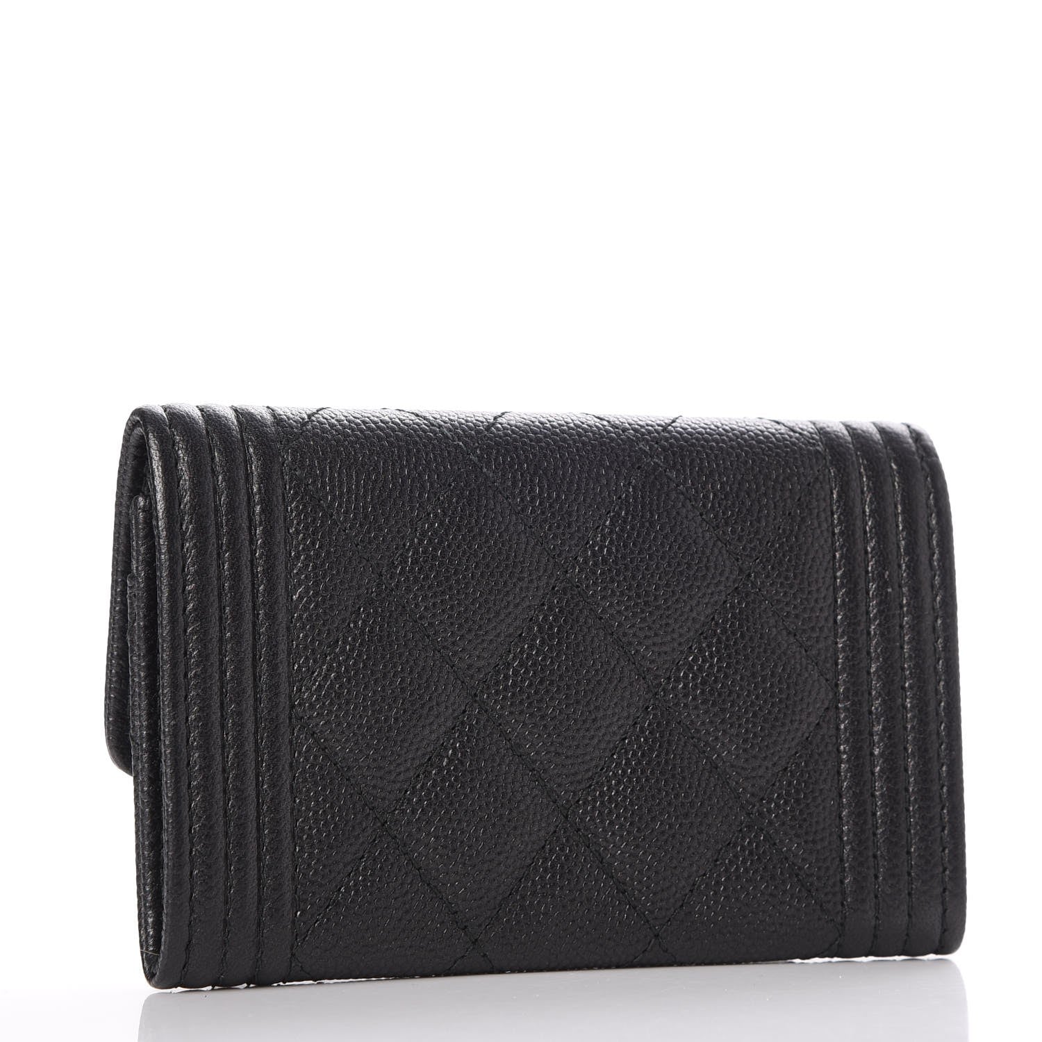 Chanel Caviar Quilted Boy Flap Card Holder So Black 3 of 9