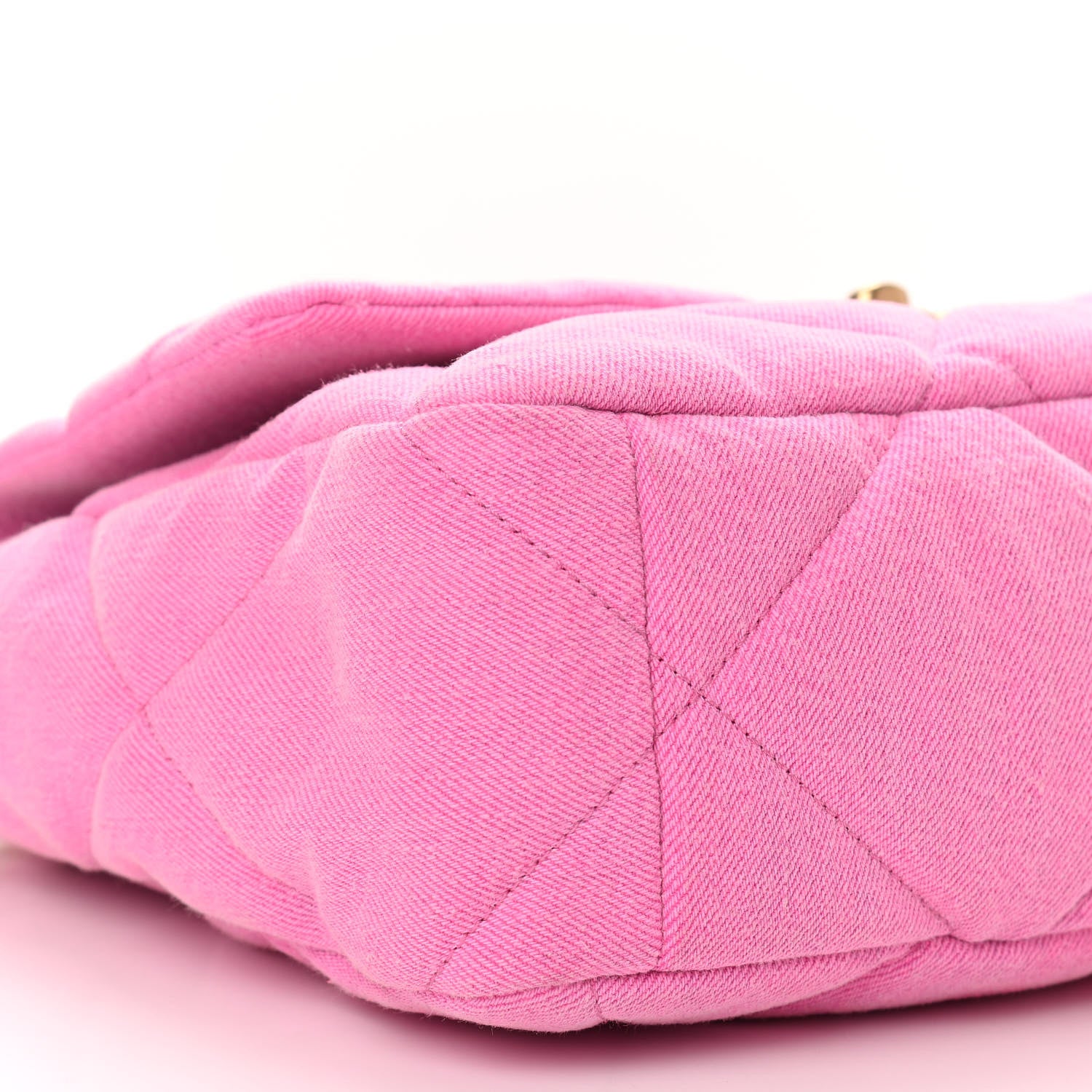 Chanel Denim Quilted Large Chanel 19 Flap Neon Pink 9 of 10