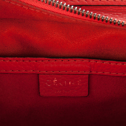 Celine Drummed Calfskin Nano Luggage Vermillion 6 of 6
