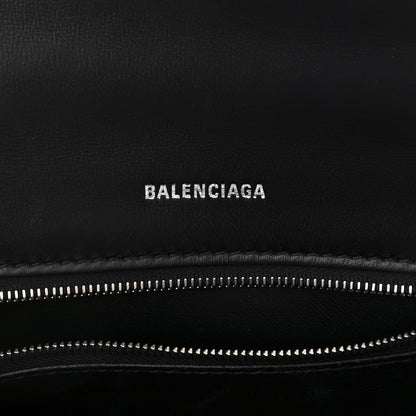 Balenciaga Shiny Box Calfskin Graffiti Logo Small Hourglass Top Handle Bag Black Silver 6 of 10