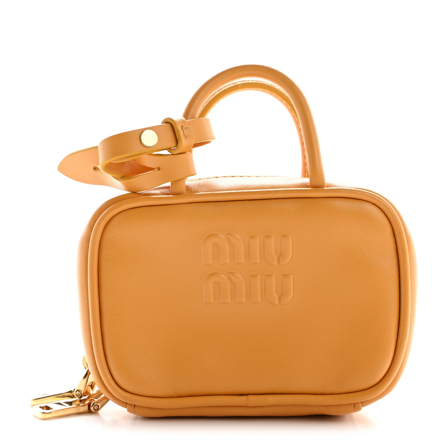 Miu Miu Calfskin Beau Micro Bag Pomegranate Yellow 1 of 11