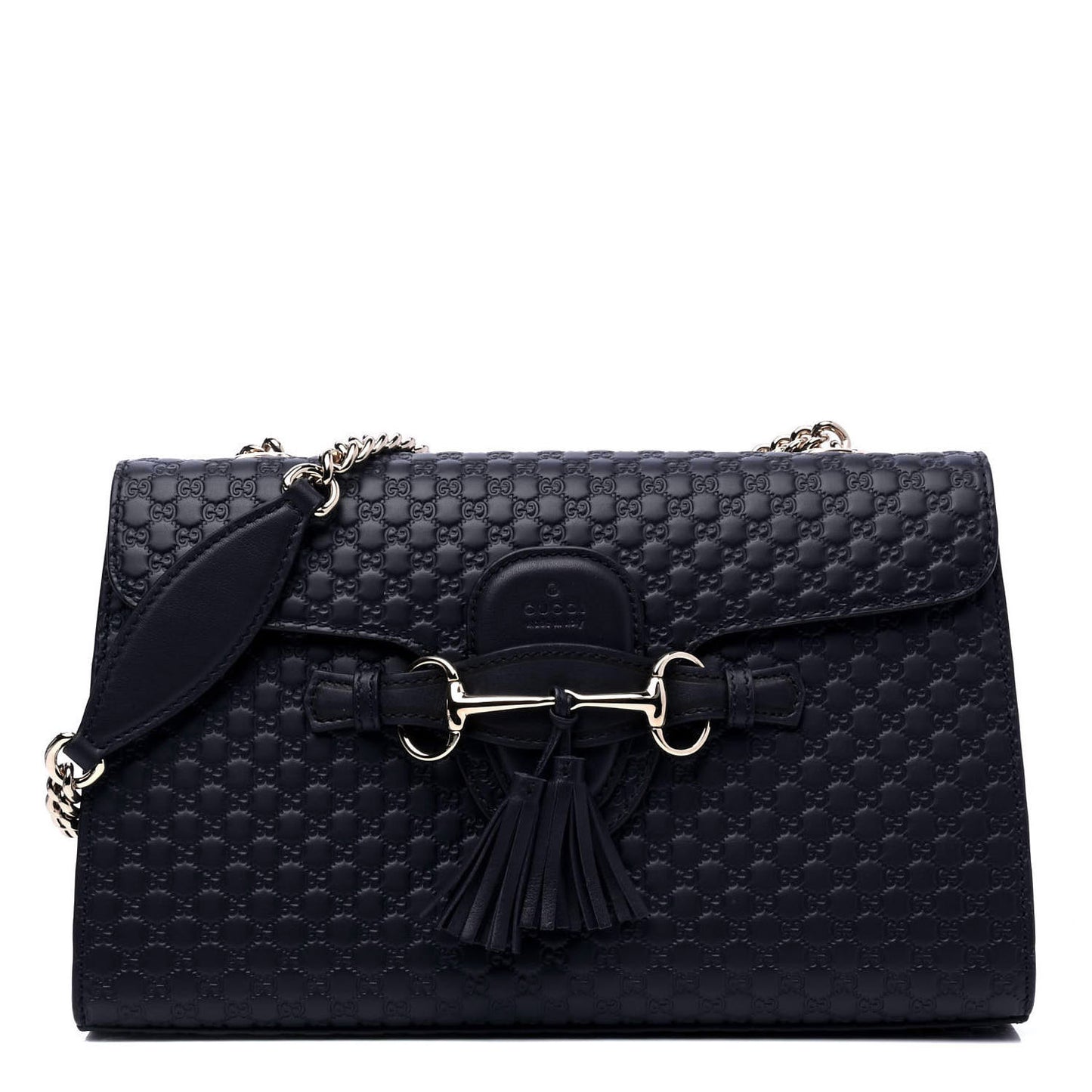 Soft Microguccissima Medium Emily Chain Shoulder Bag Blue