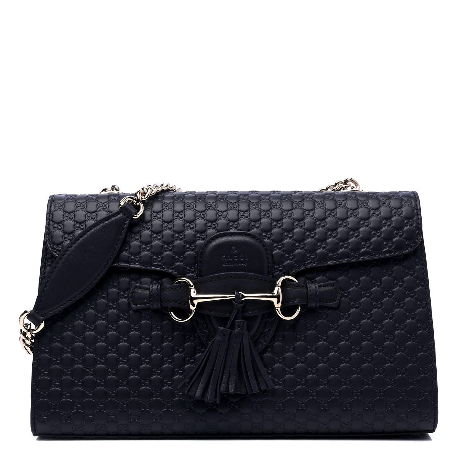 Gucci Soft Microguccissima Medium Emily Chain Shoulder Bag Blue 1 of 4