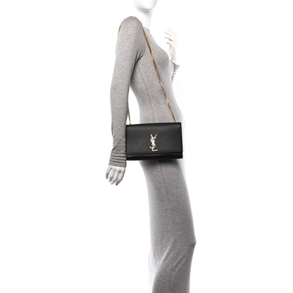 Saint Laurent Grain De Poudre Medium Classic Monogram Kate Satchel Black 2 of 11