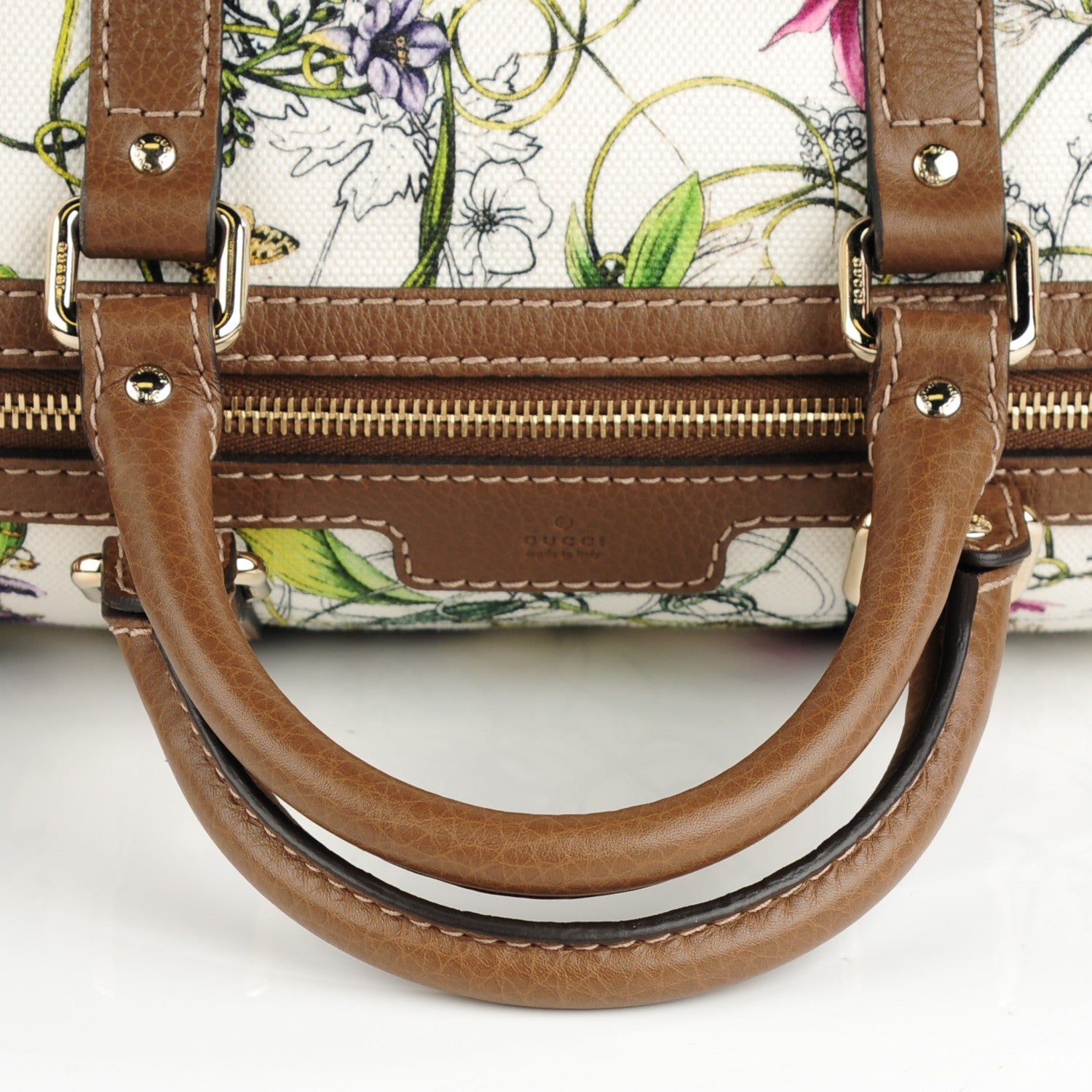 Gucci Canvas Flora Infinity Medium Joy Boston White Multicolor Acero 4 of 7