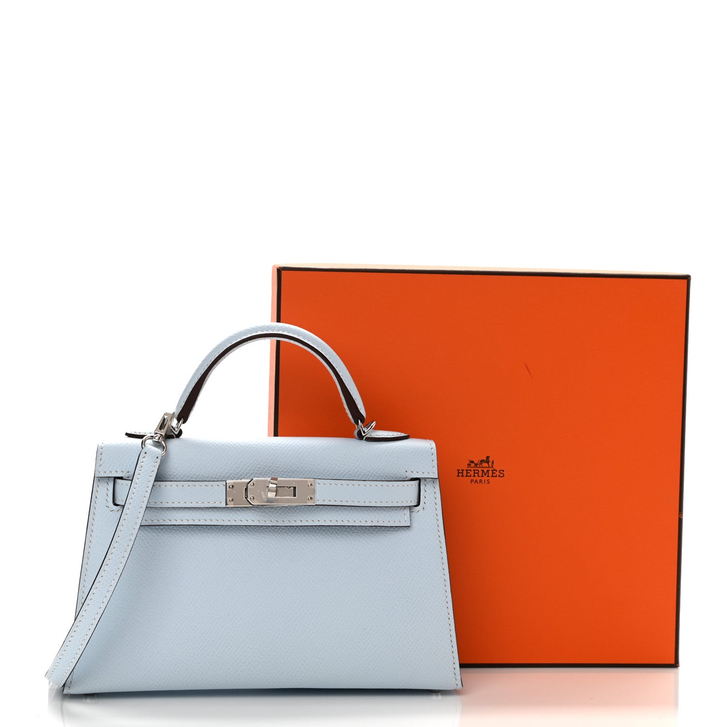 Hermes Epsom Mini Kelly Sellier 20 Bleu Brume 11 of 11