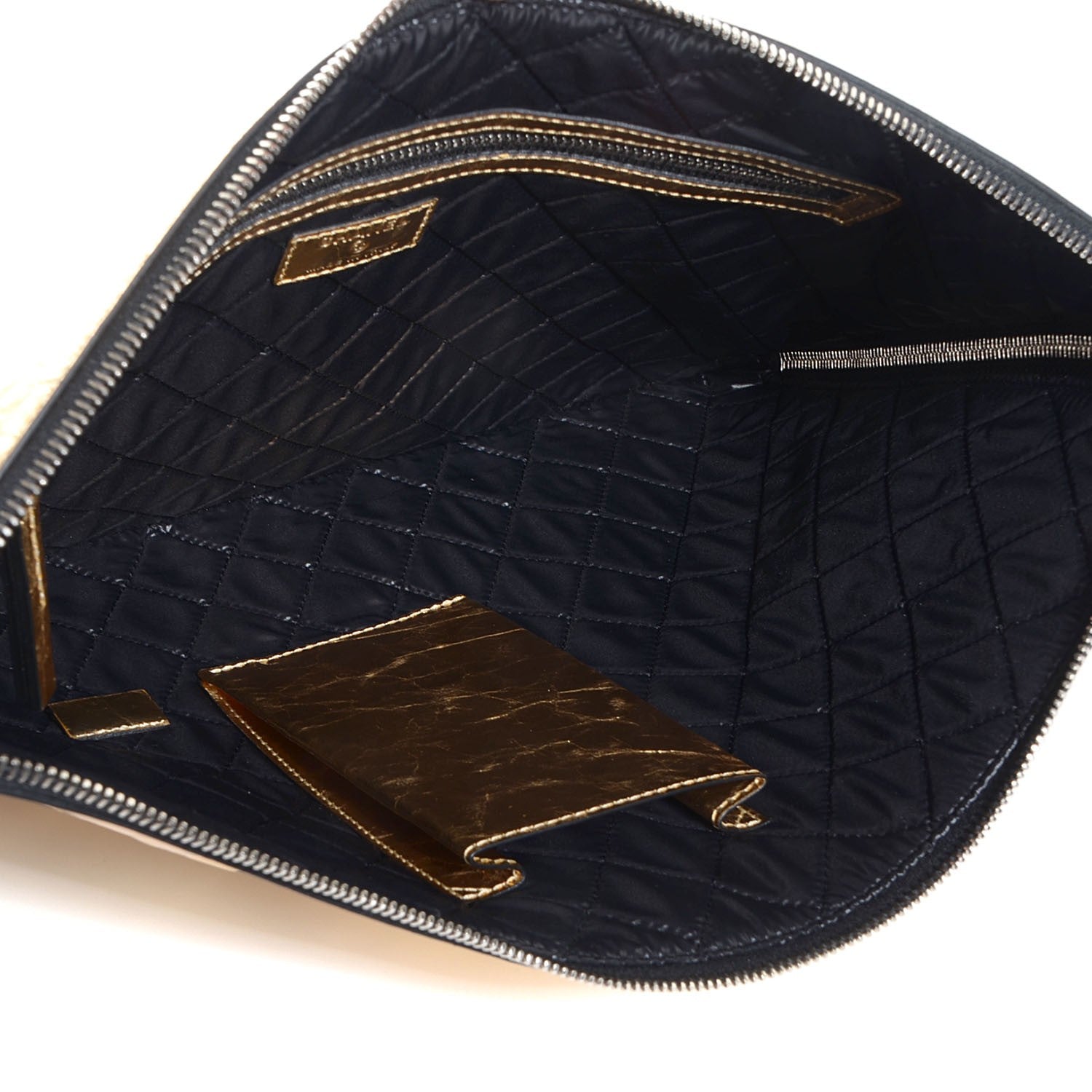 Chanel Metallic Lambskin Large Feministe Maize Feminine Pouch Clutch Gold 5 of 8