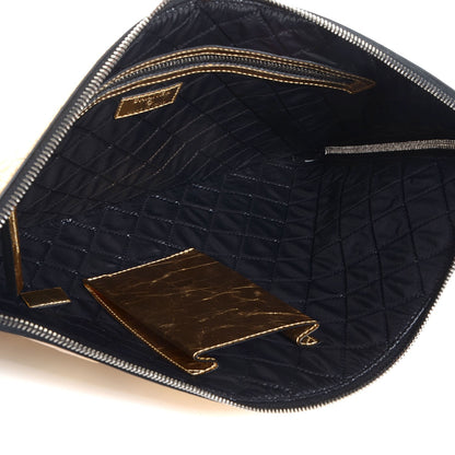 Chanel Metallic Lambskin Large Feministe Maize Feminine Pouch Clutch Gold 5 of 8