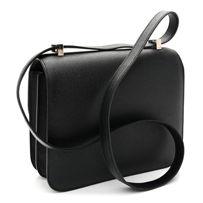 Hermes Epsom Enamel Constance 24 Black Bleu Saint Cyr 3 of 10