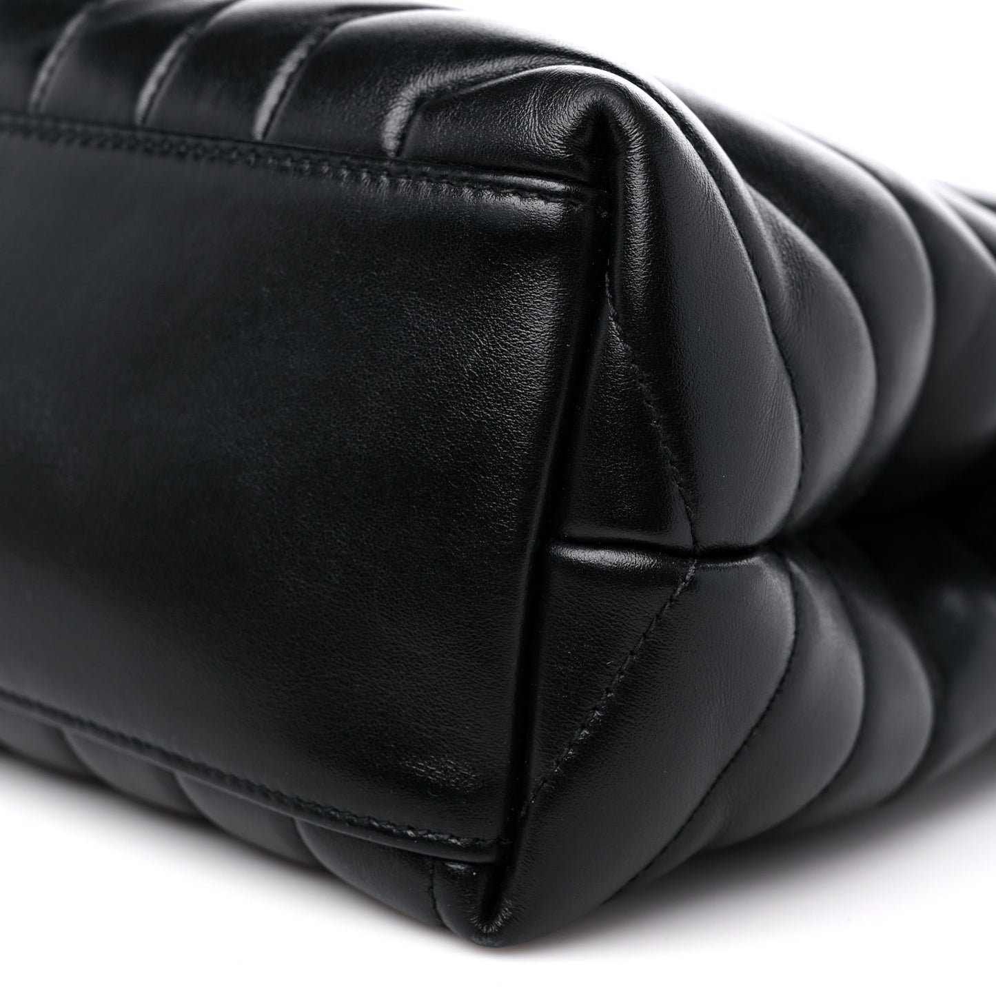 Calfskin Y Quilted Monogram Medium Loulou Chain Satchel Black