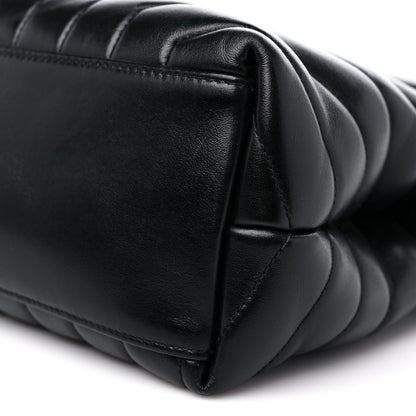 Saint Laurent Calfskin Y Quilted Monogram Medium Loulou Chain Satchel Black 10 of 14