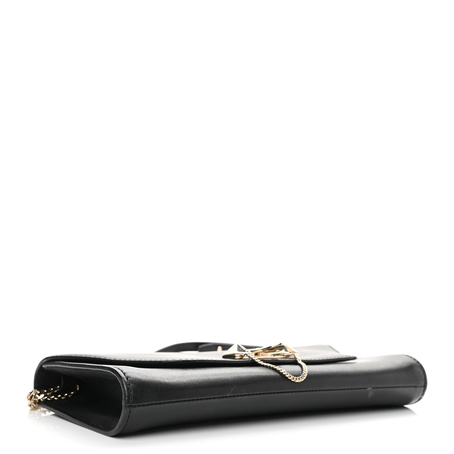 Valentino Garavani Vitello Demilune Chain Clutch Black 4 of 11