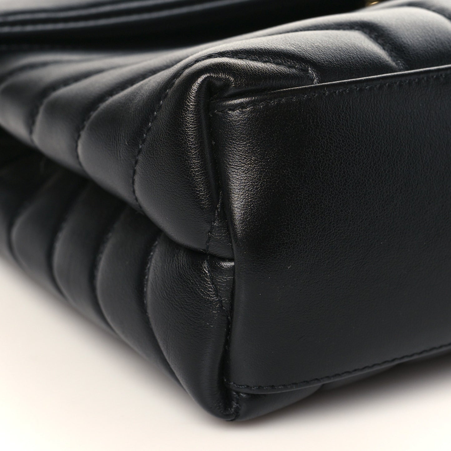 Calfskin Y Quilted Monogram Small Loulou Chain Satchel Black