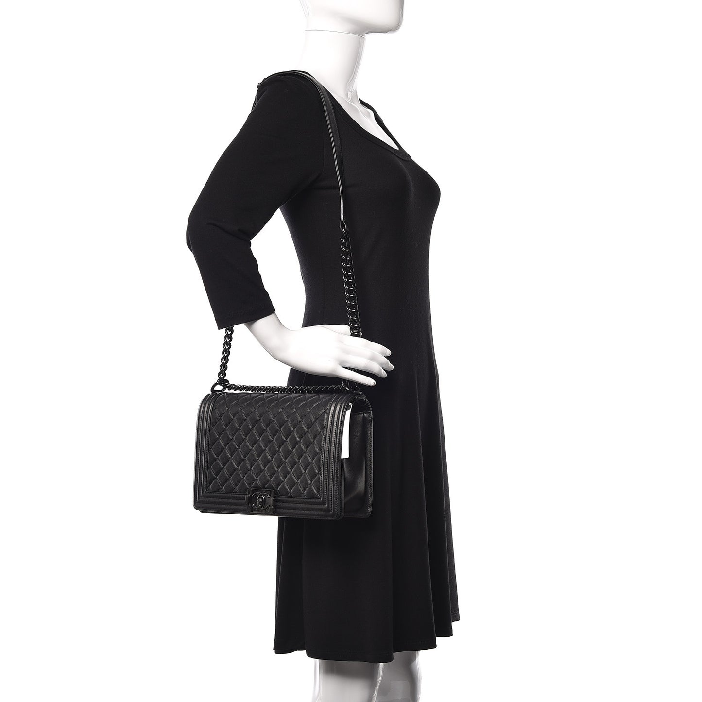 Caviar Quilted New Medium Boy Flap So Black