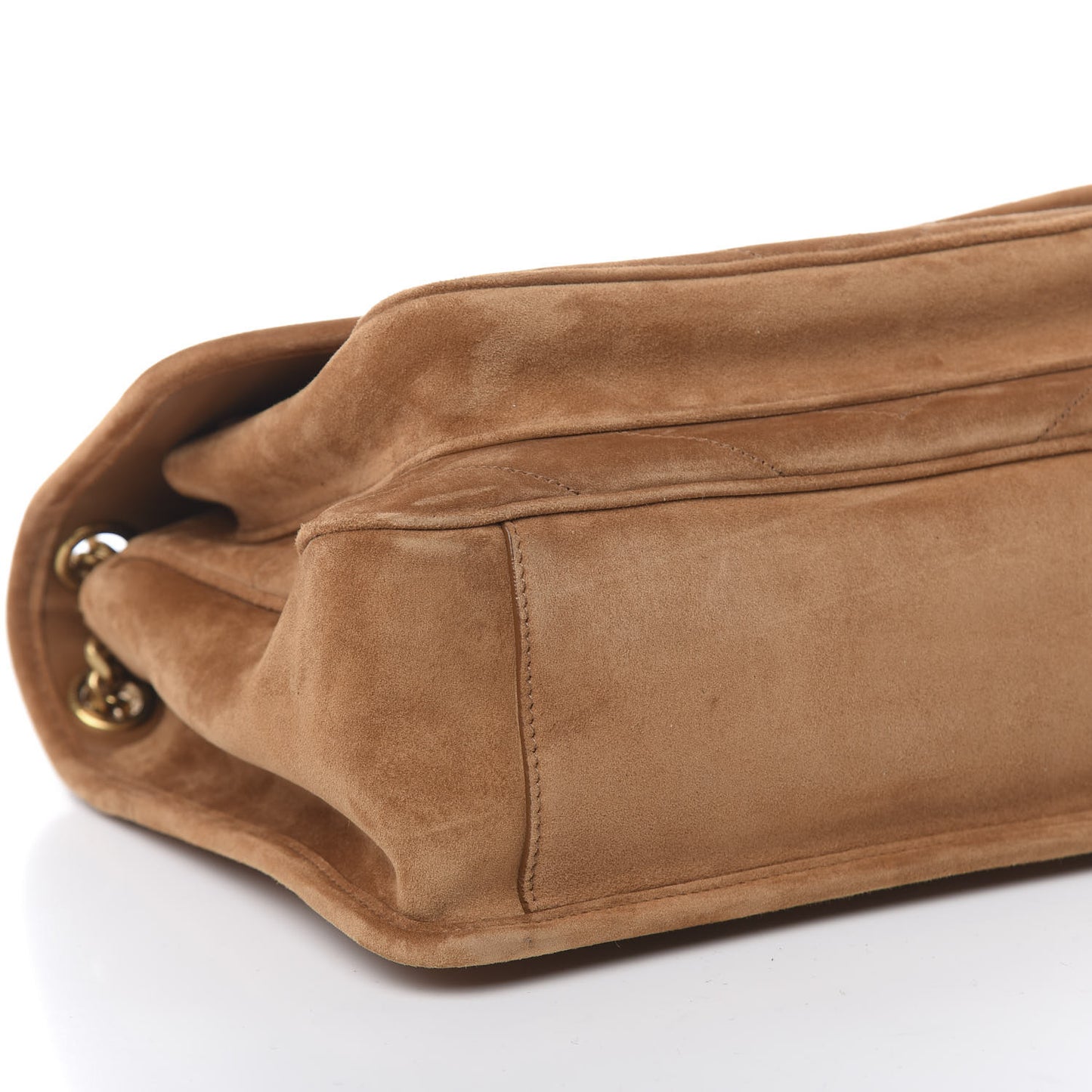 Suede Monogram Medium Niki Chain Satchel Cinnamon