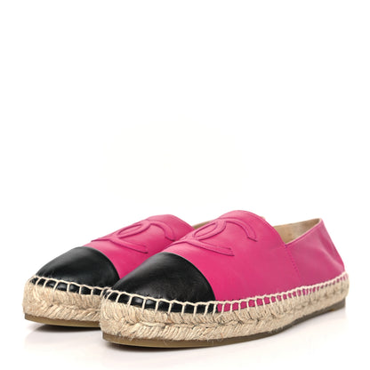 Chanel Lambskin CC Espadrilles 40 Fuchsia Black 3 of 9